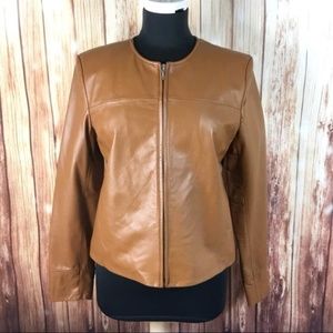 APOSTROPHE Leather Jacket Light Brown